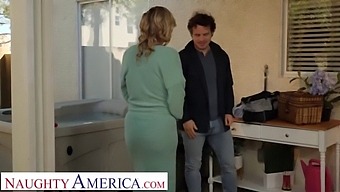 Rachael Cavalli, The Busty Blonde, Enjoys A Steamy Encounter With A Repairman After Sipping On Some Lemonade