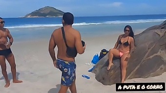 Two Black Individuals Engaged In Excessive Sexual Activity After A Photo Session At A Nude Beach